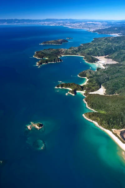 Abel Tasman coastline from above